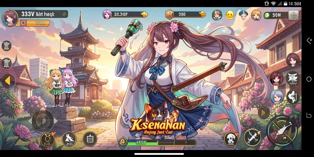 Tampilan gameplay 333V yang menarik dengan karakter anime favorit.