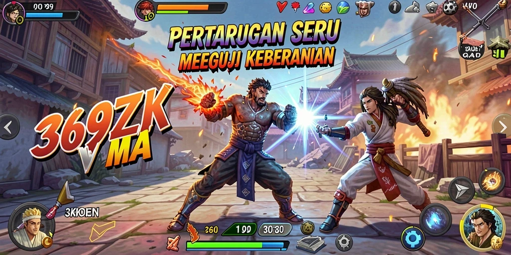 Tampilan screenshot game 369ZK dengan pertarungan yang intens dan seru.