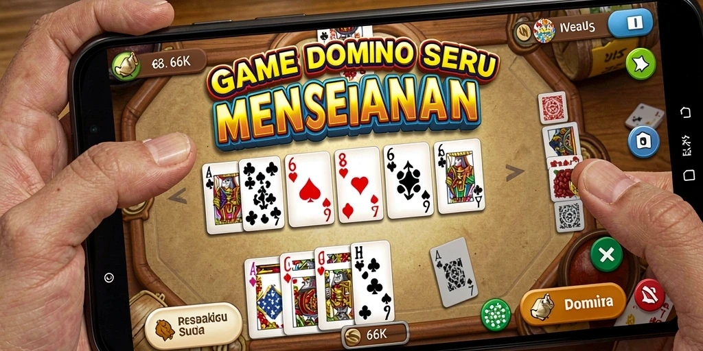 Screenshot gameplay Domino di 66K yang menarik dan interaktif.