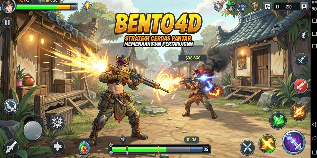 Tampilan gameplay menarik dari BENTO4D yang menunjukkan strategi bertarung.