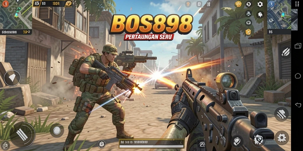 Tampilan gameplay seru di BOS898 dengan aksi tembak-menembak.