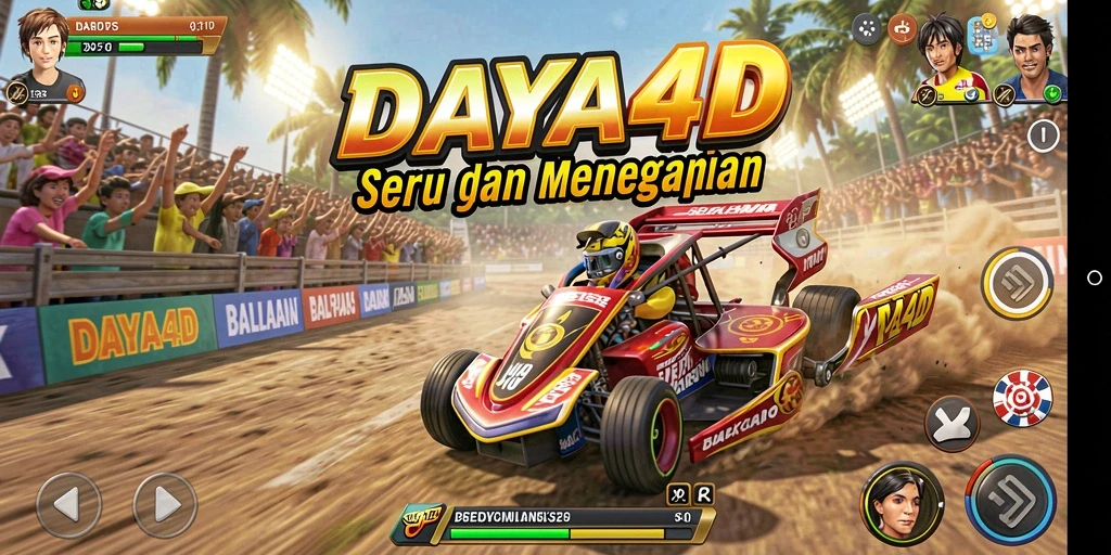 Tangkapan layar menunjukkan aksi balapan cepat di DAYA4D.