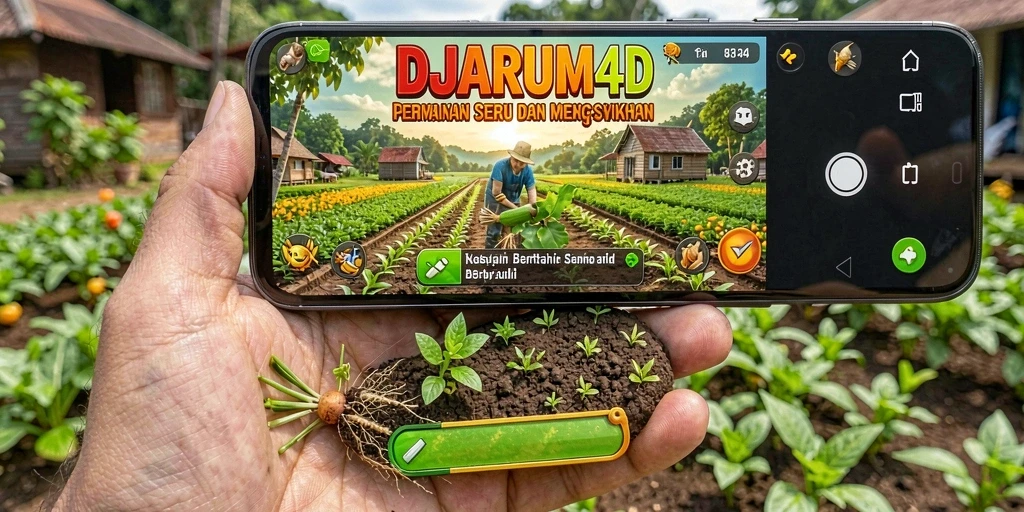 Screenshot gameplay DJARUM4D yang menampilkan petak pertanian yang subur.