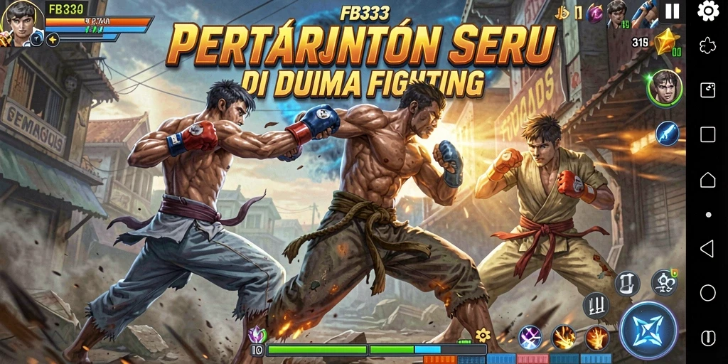 Tangkapan layar FB333 menunjukkan aksi pertarungan yang mendebarkan dan karakter yang dinamis.