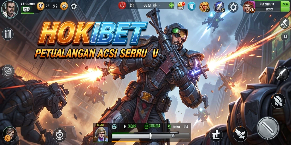 Screenshot utama HOKIBET menampilkan pertarungan aksi yang intens dan menarik.