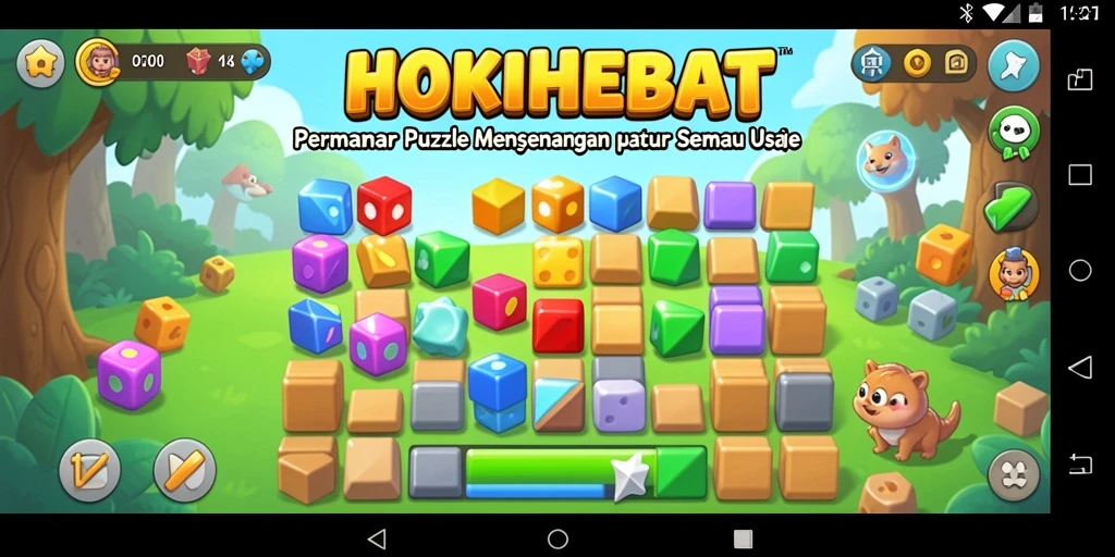 Screenshot gameplay HOKIHEBAT menampilkan momen seru saat memecahkan puzzle.