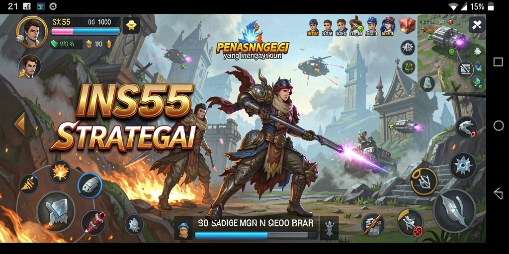 Screenshot menunjukkan gameplay menegangkan dalam INS55.
