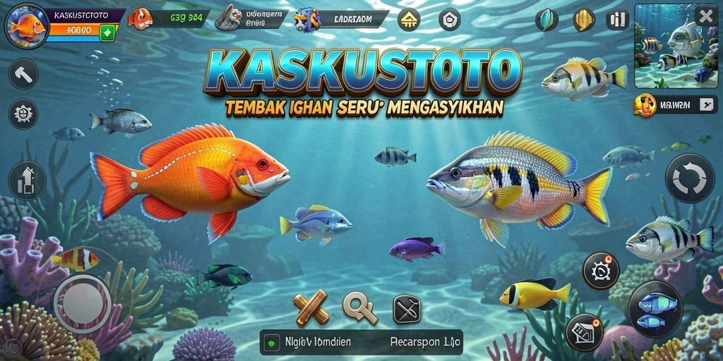 Tampilan gameplay seru dalam KASKUSTOTO saat menangkap ikan.