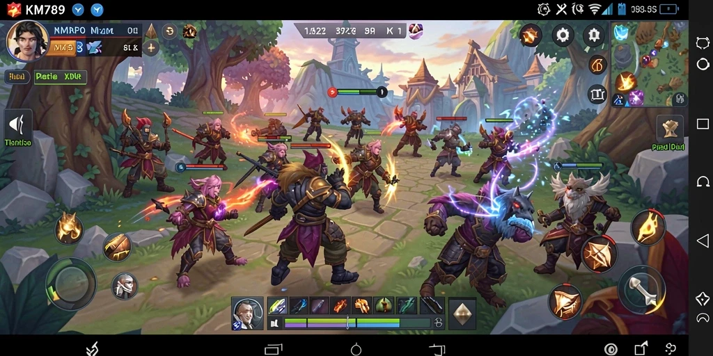 Tampilan gameplay epik dari KM789 dalam mode MMORPG.