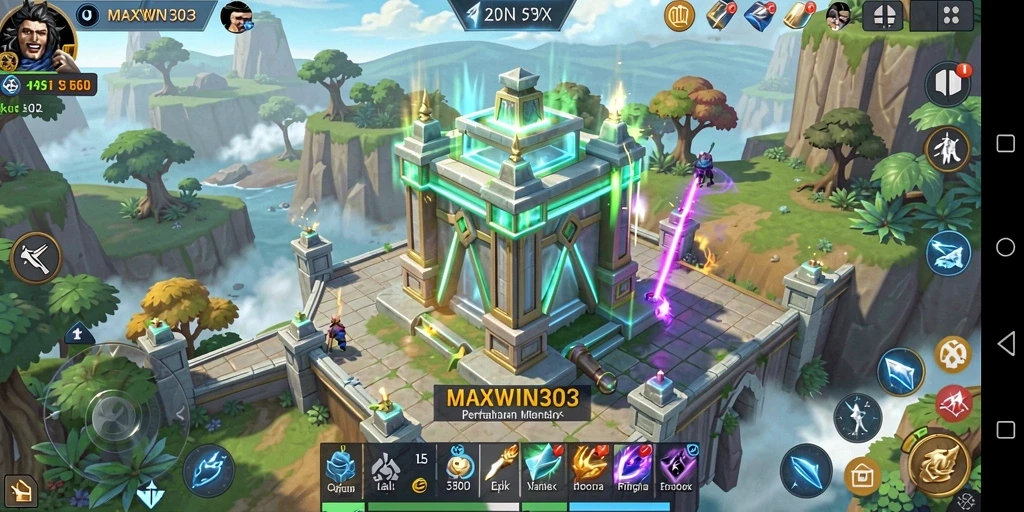Gameplay INTENS dari MAXWIN303 dalam mode Tower Defense.