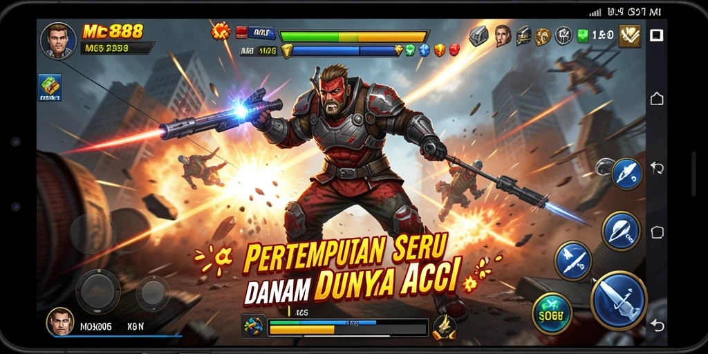 Tangkapan layar gameplay MC888 menampilkan aksi pertempuran yang mendebarkan.