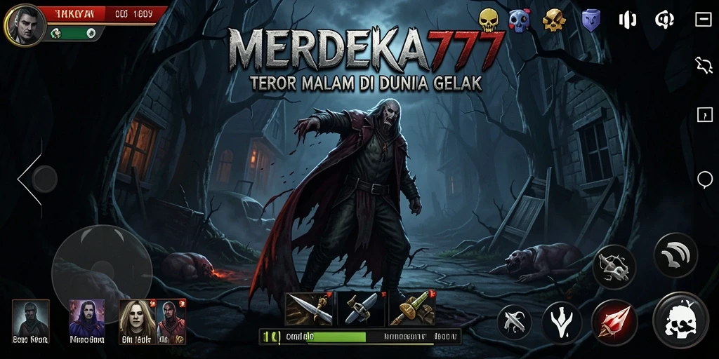 Tampilan gameplay menegangkan dengan suasana kegelapan yang mencekam.