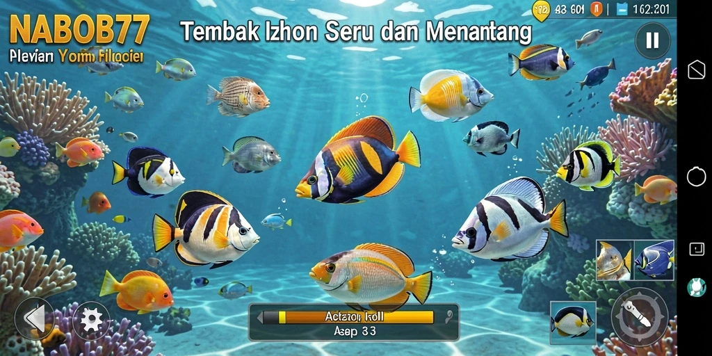 Gameplay seru menembak ikan di bawah laut.