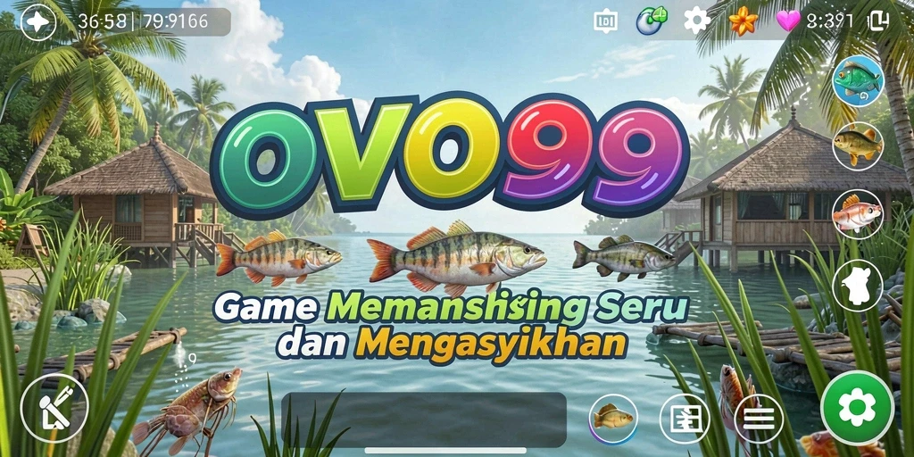Tampilan gameplay OVO99 yang menampilkan aksi memancing seru.