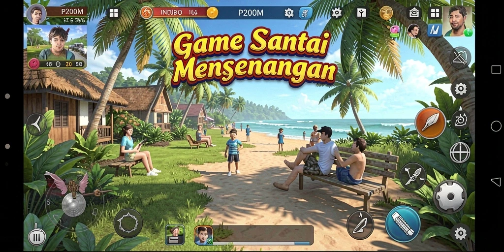 Tampilan screenshot P200M menunjukkan gameplay yang seru dan penuh warna.