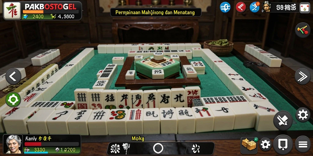 Tampilan gameplay Mahjong yang menarik dalam PAKBOSTOGEL.