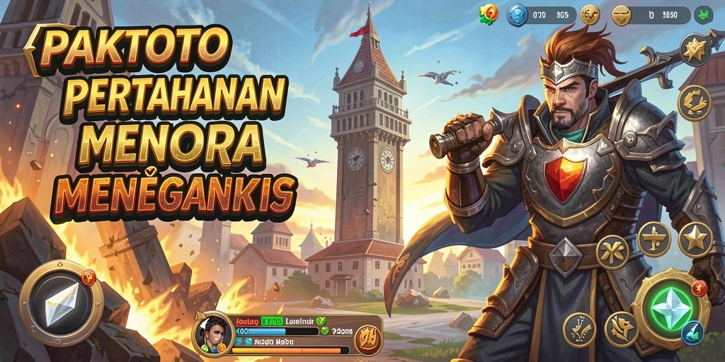 Tampilan gameplay menegangkan di PAKTOTO dengan strategi Tower Defense.