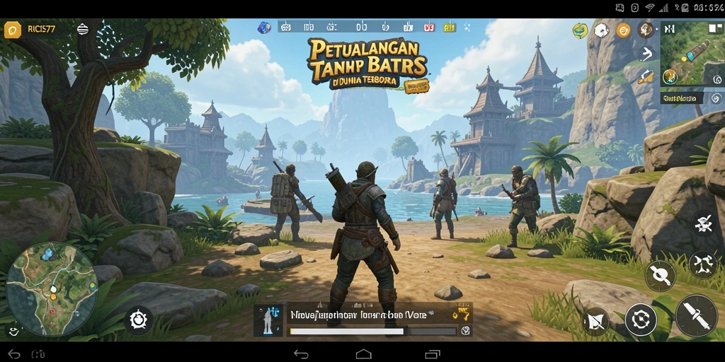 Gameplay RICIS77 menampilkan eksplorasi dunia terbuka yang luas dan penuh warna.
