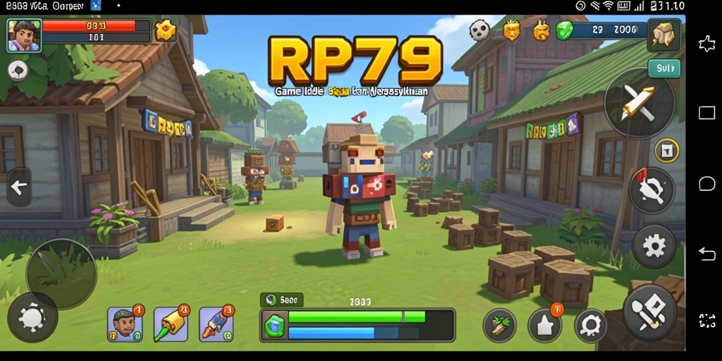 Gameplay RP79 menampilkan keseruan mengumpulkan sumber daya secara otomatis.