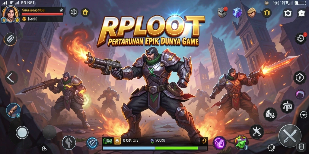 Screenshot RPLOOT menampilkan aksi pertarungan karakter yang intens.