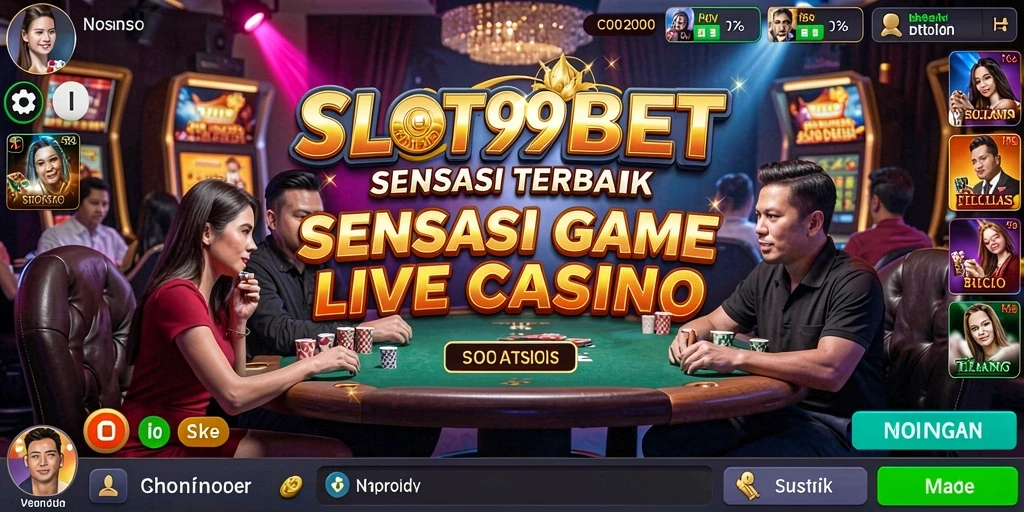 Screenshot gameplay SLOT99BET menampilkan dealer langsung yang ramah.