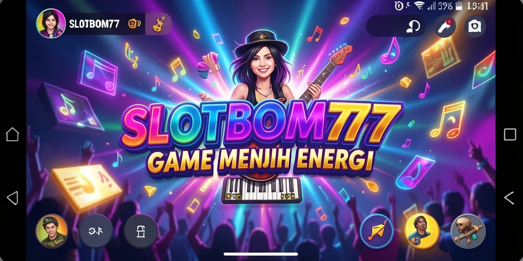 Screenshot gameplay SLOTBOM77 menunjukkan interaksi musik yang menghibur.