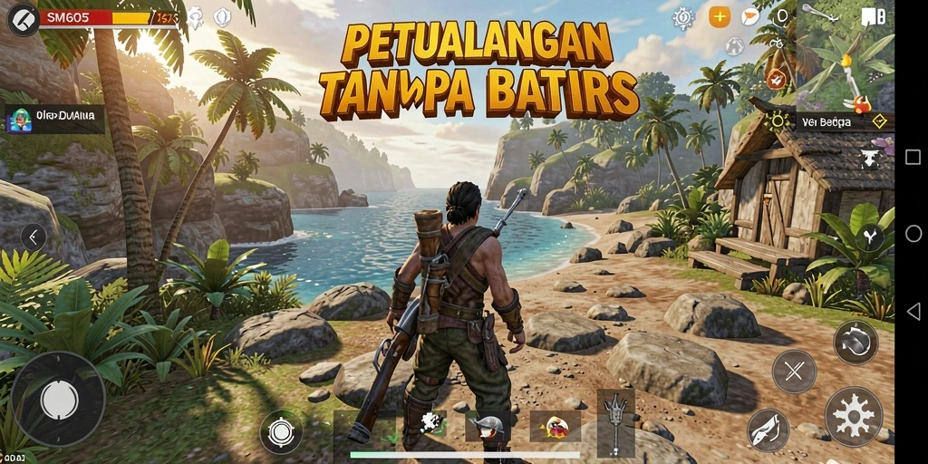 Tampilan gameplay SM605 yang memukau di dunia terbuka.