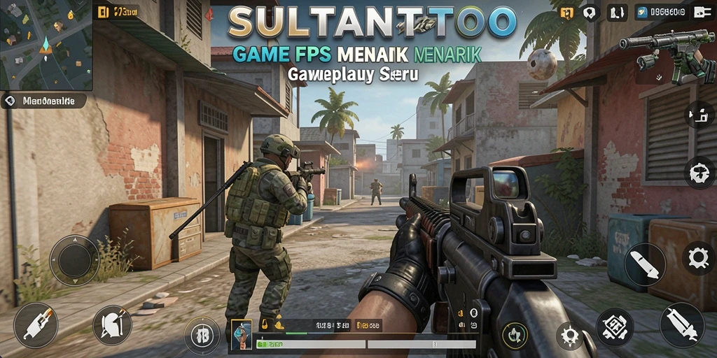 Screenshot gameplay SULTANTOTO yang menampilkan aksi seru di medan perang FPS.