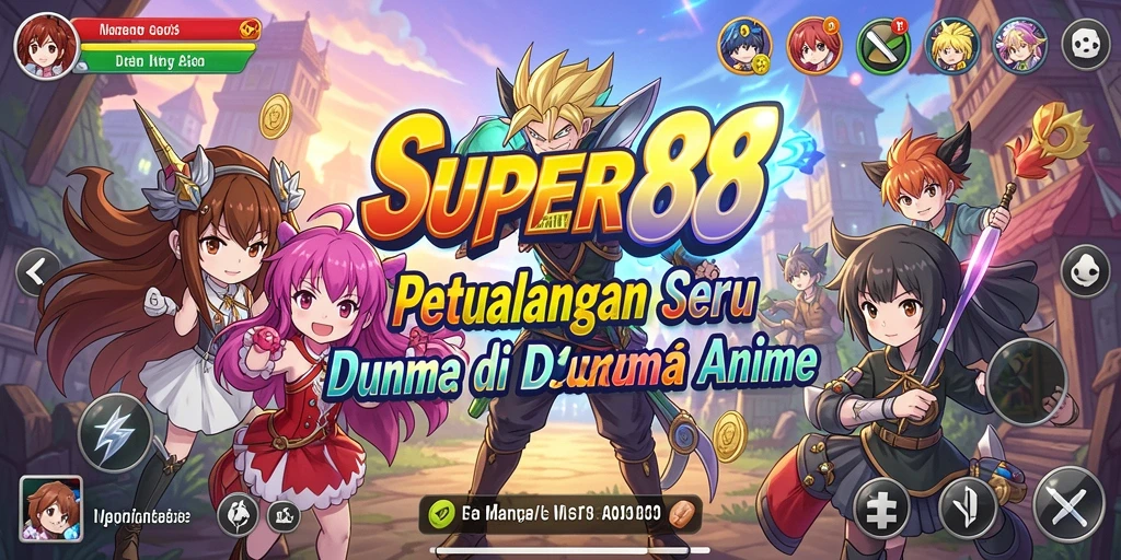 Tangkapan layar utama SUPER88 menampilkan karakter anime dalam aksi dinamis.