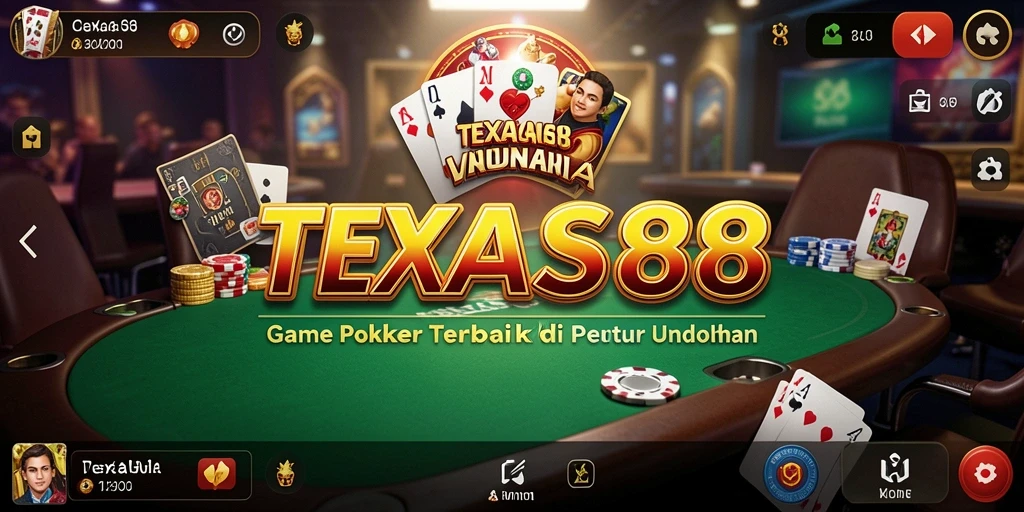 Tampilan gameplay seru di TEXAS88 saat bermain Poker.