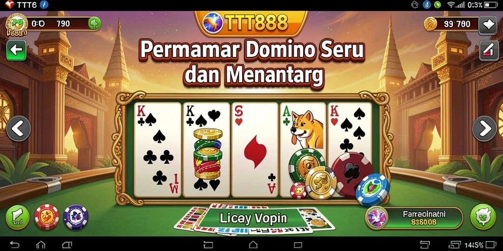 Screenshot gameplay TTT888 dengan grafis domino yang menarik.