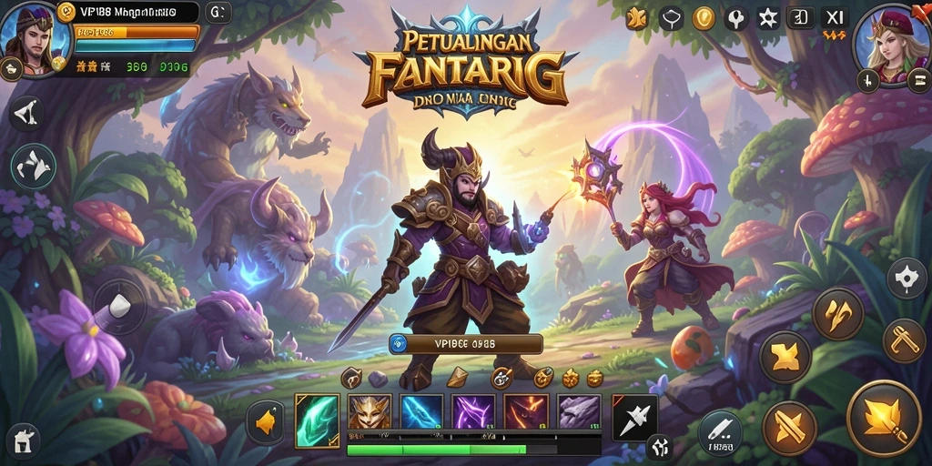 Gambar menunjukkan pertarungan seru dalam game RPG VIP188.