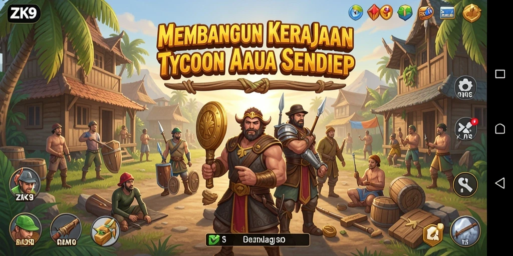 Screenshot ZK9 menampilkan pemain merancang strateginya dalam permainan Tycoon.